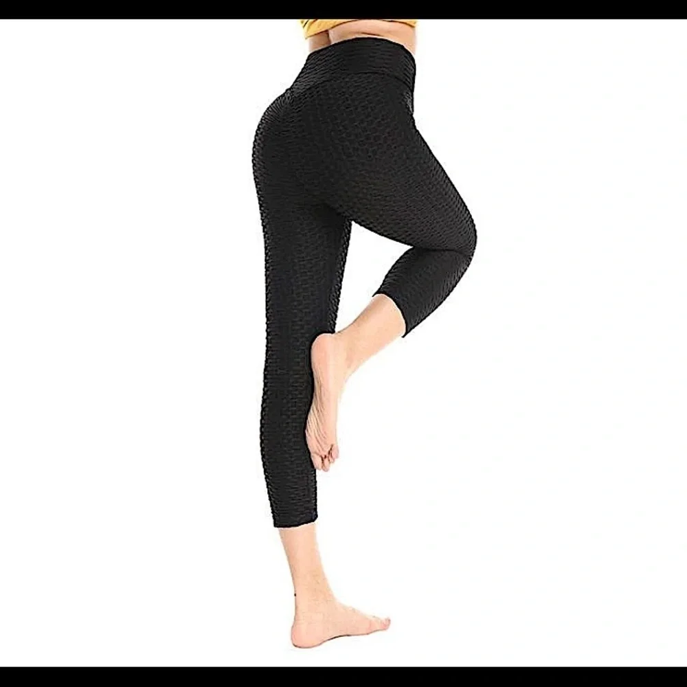 Black Yoga Leggings Capri Anti-Cellulite